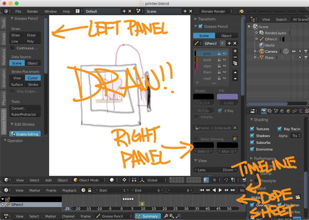 How to Sketch Animations in Blender