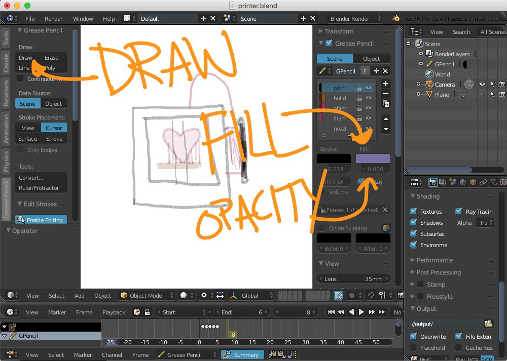 How to Sketch Animations in Blender