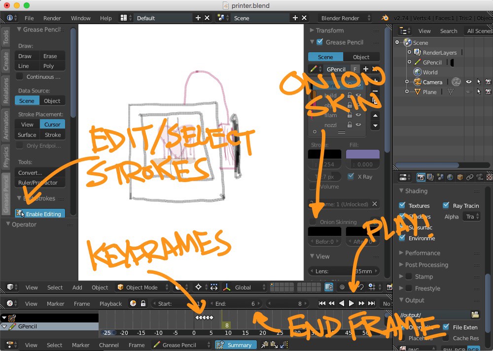 How to Sketch Animations in Blender