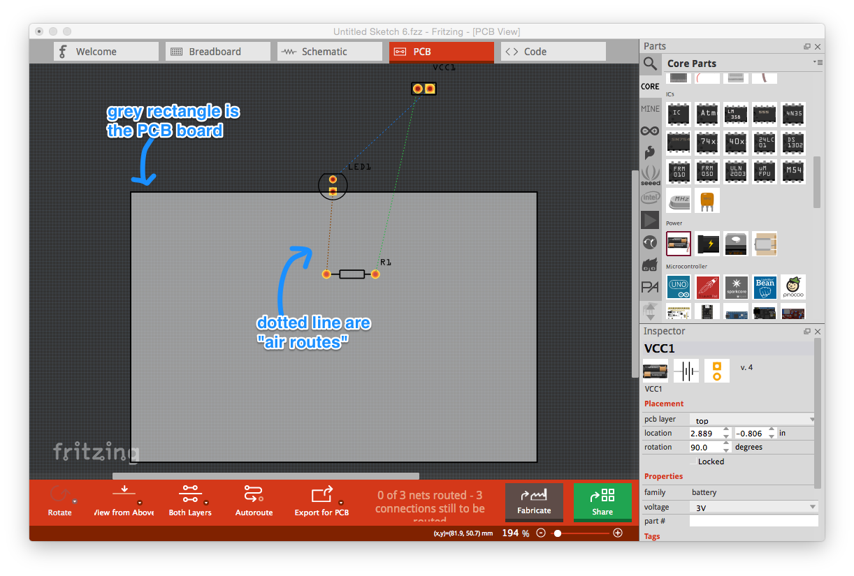 Hello World: Design PCBs with Fritzing